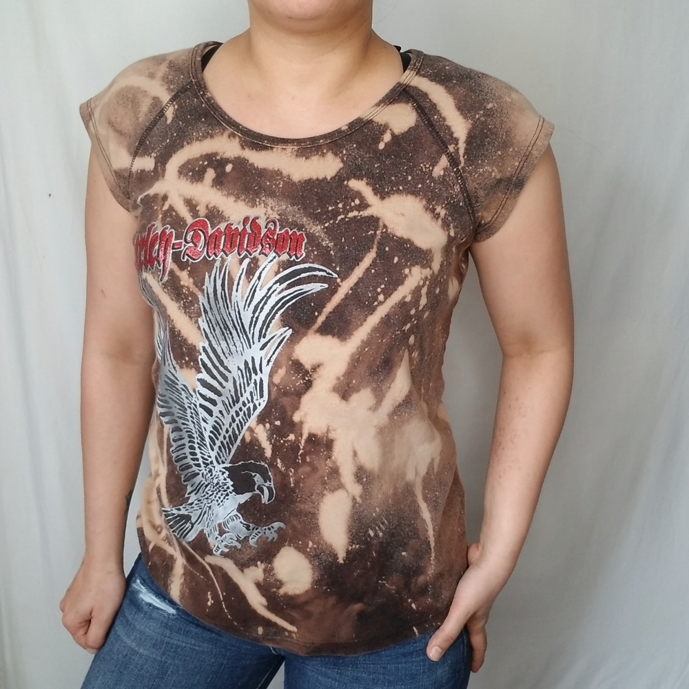 Harley Davidson | Custom Bleach Dye Madison WI Tee
